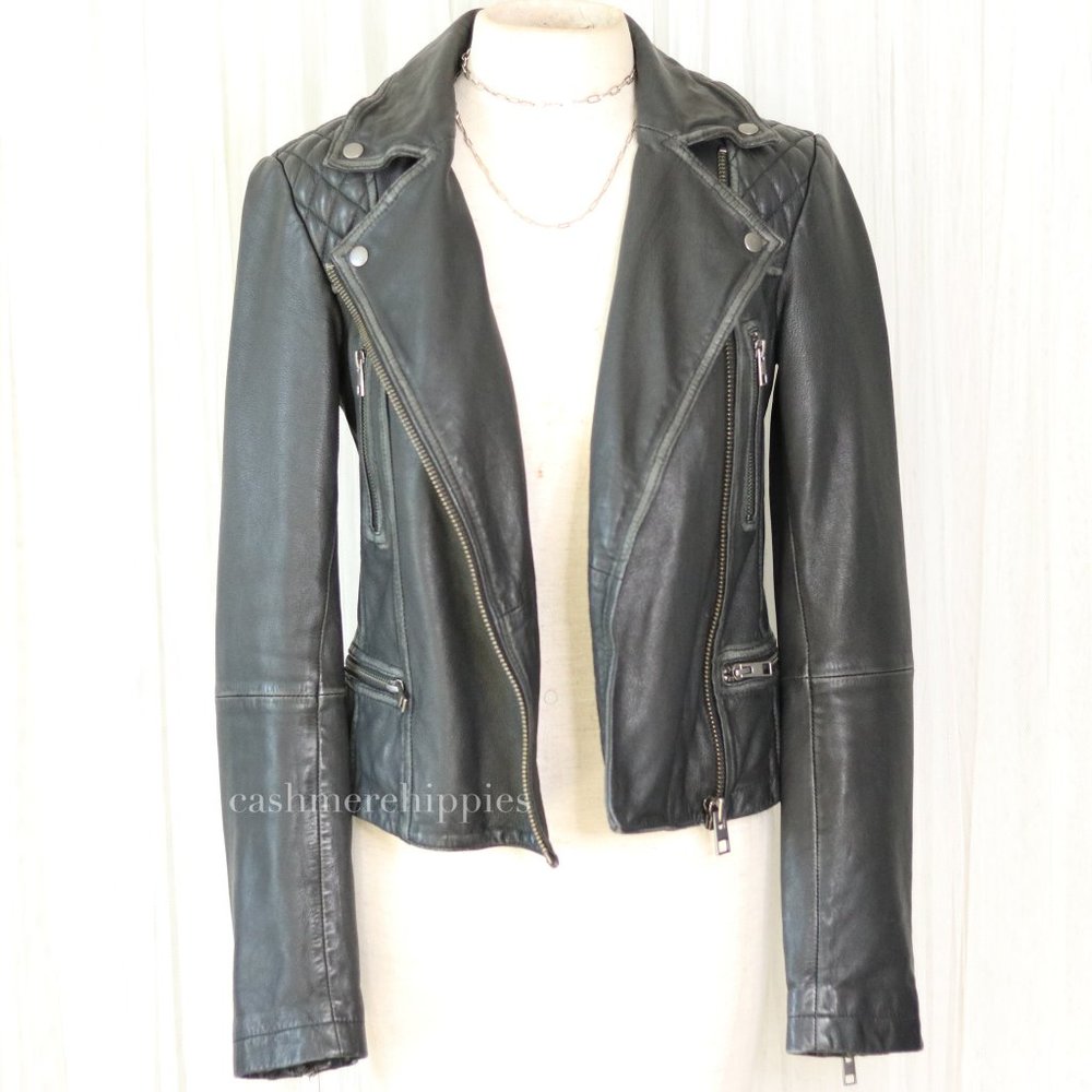 ALLSAINTS Cargo Quilted Leather Biker Jacket